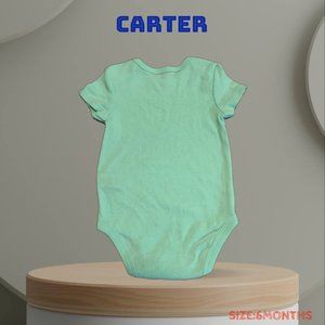 CARTERS CYAN COLOURED ONE PIECE BABY'S BODYSUITS SIZE 6 MONTHS